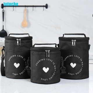 Túi đựng hộp cơm trưa giữ nhiệt hình tròn tiện dụng tùy chọn màu sắc