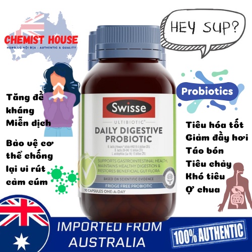 Men tiêu hóa lợi khuẩn nội địa Úc Swisse có mã unique check code - Swisse probiotics