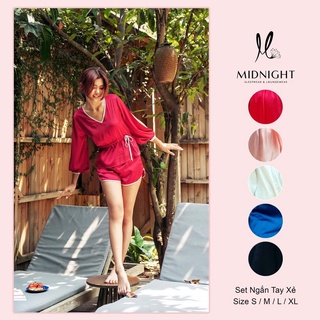 Đồ ngủ mặc nhà Set ngắn tay xẻ - Midnight sleepwear