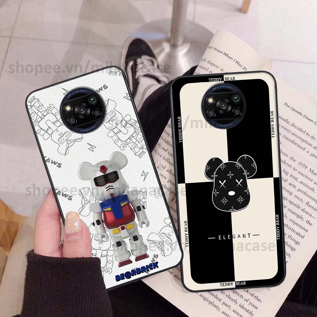 Ốp Xiaomi Poco X3 / Poco X3 Pro gấu be@rBrick gấu Teddy Kaws siêu đẹp, phong cách, cá tính