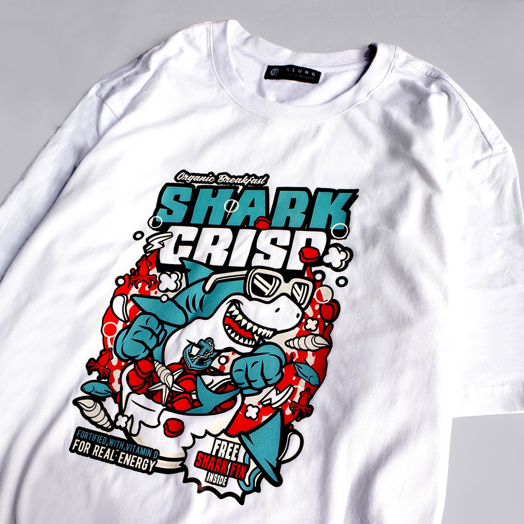 Áo Phông Cotton Unisex Hoạ Tiết Shark Mã 747