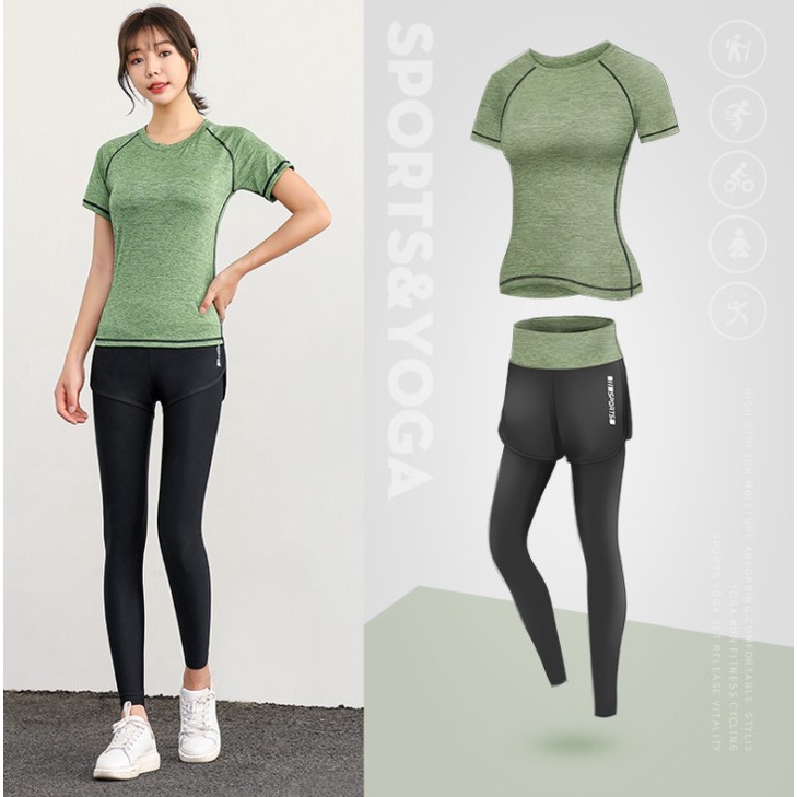 Quần tập gym, Quần tập yoga nữ cá tính, quần thể thao nữ 2 lớp, ôm body