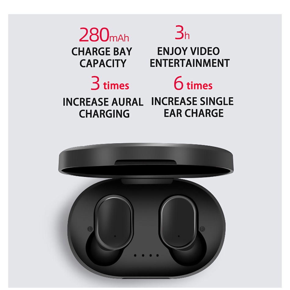 Tai nghe không dây Bluetooth A6S TWS dành cho Xiaomi Redmi khử tiếng ồn có mic