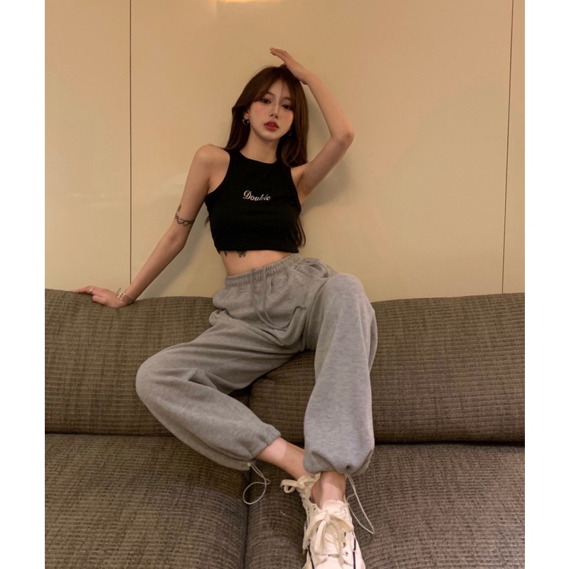 Áo Thể Thao Sát Nách Dáng Ngắn Thời Trang Mùa Hè Quyến Rũ Dễ Phối Đồ Cho Nữ