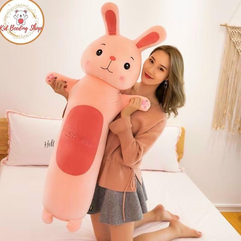 Gấu bông cho bé, Gối ôm hình thú dài 55cm 70cm 90cm 110cm, Mềm Mịn Co Dãn 4 Chiều