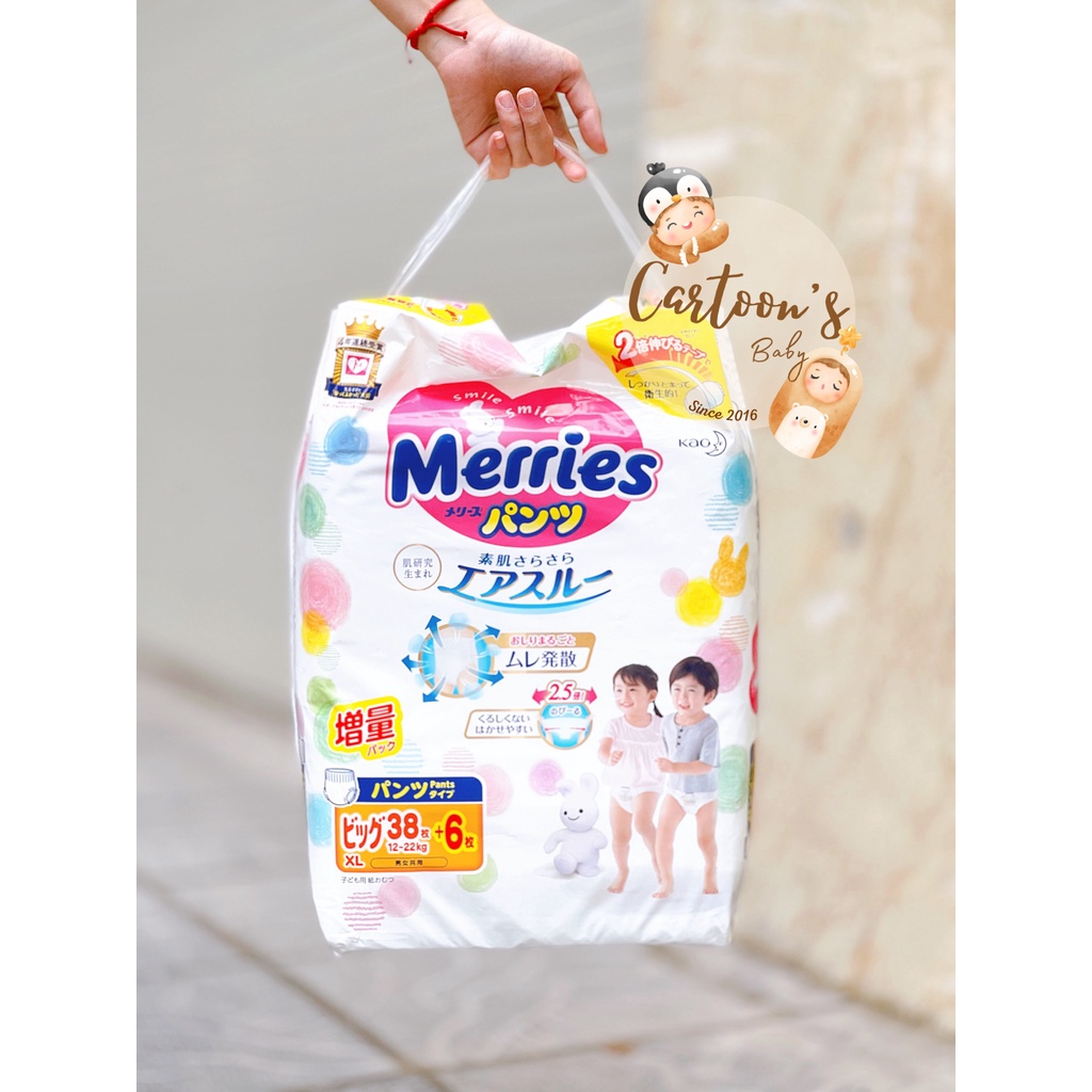 MERRIES Tã/Bỉm Nội Địa Nhật dán/quần thêm miếng cỡ S88/M68/M634/L50/XL44