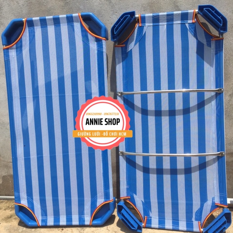 Giường lưới trẻ em có 2 thanh đỡ lưng inox - Loại 1 ráp sẵn (Ảnh Thật) Dùng cho bé sơ sinh/mầm non (0-6t)