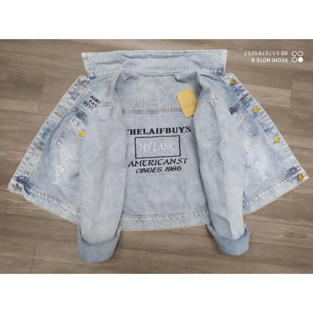 Áo khoác jean nữ Newyork SUP MYLANIC cao  cấp form 40-58kg Panda.