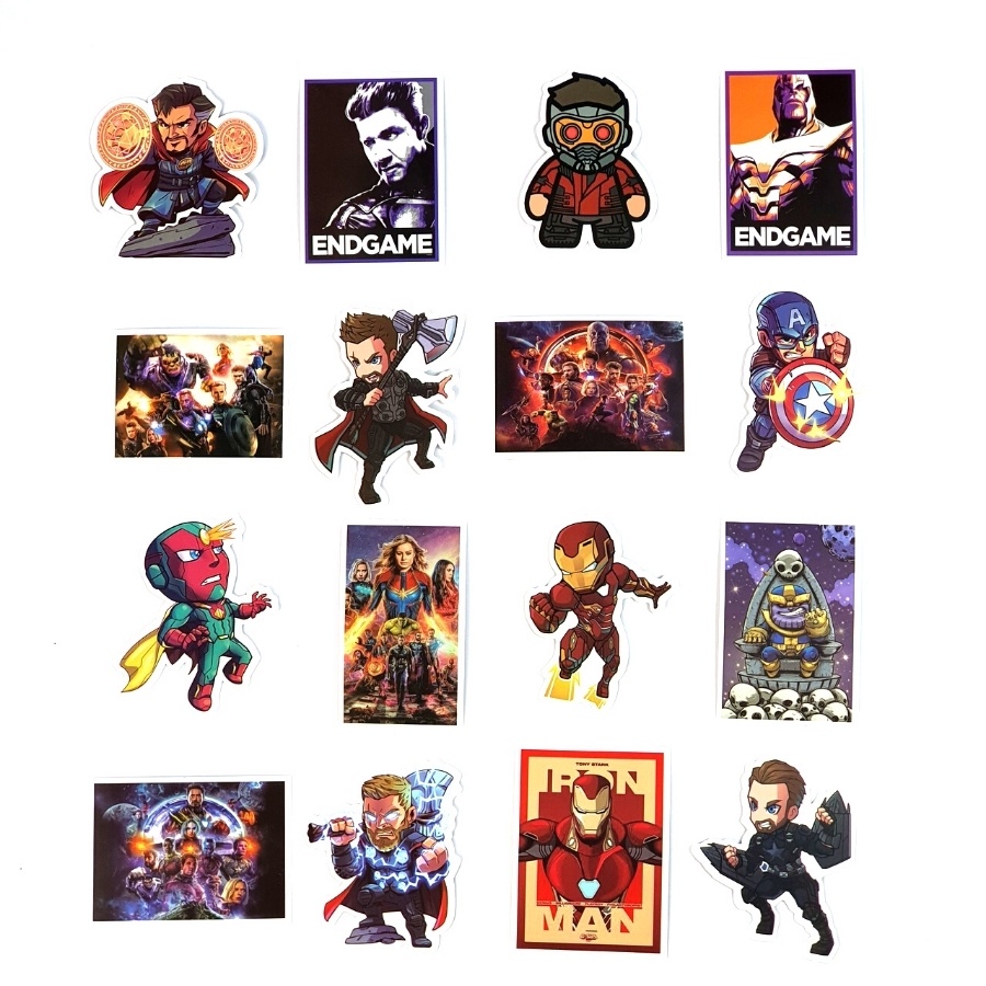 [SET E] Sticker MARVEL dán chống thấm, decor mũ nón bảo hiểm, vali, ván trượt, laptop, điện thoại, guitar, tủ lạnh