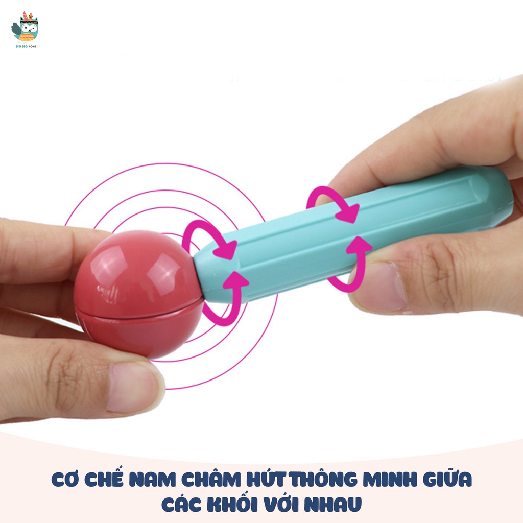 [MÃ GIẢM 10K] Bộ đồ chơi xếp hình nam châm cho bé, nam châm xếp hình thông minh, chất liệu nhựa ABS cao cấp