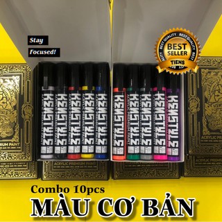 [FREE-T-SHIRT] ★ Combo 10 Cây Bút Vẽ 𝗞𝗘𝗡𝗦𝗧𝗬𝗟𝗘 30ml tặng 1 Áo Trơn (Trắng/Đen) ★