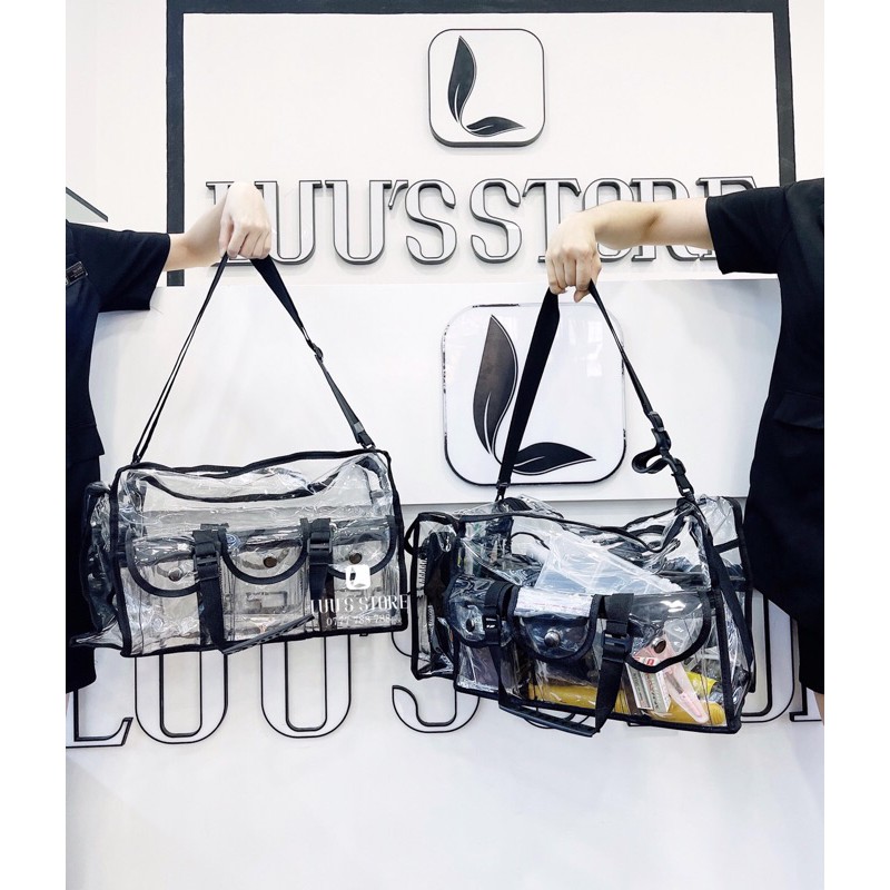 Túi Trong Lớn Đựng Mỹ Phẩm Và Máy Làm Tóc Nhiều Ngăn Màu Trắng [KT 39x15,5x18cm]