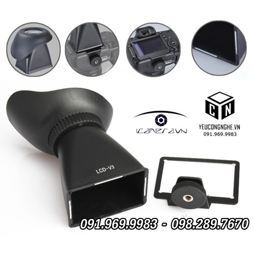 LCD VIEW FINDER ỐNG NGẮM LCD RÕ NÉT 3D CHO CANON 600D 60D DSLR V3