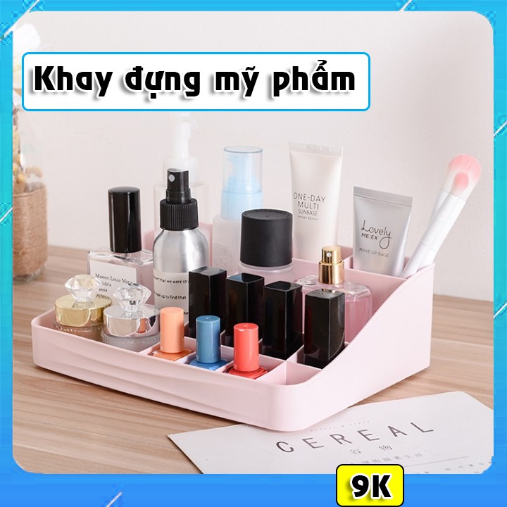 Khay Kệ Đựng Đồ Mỹ Phẩm, Trang Điểm 1 Tầng Nhiều Ngăn Đựng Đồ Đa Năng Tiện Dụng