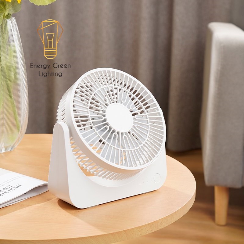 Quạt Tích Điện Để Bàn Energy Green Lighting F4 - 4Tốc Độ Gió - Pin 3600mAh Siêu Khỏe - Lật Lên Lật Xuống 90 Độ