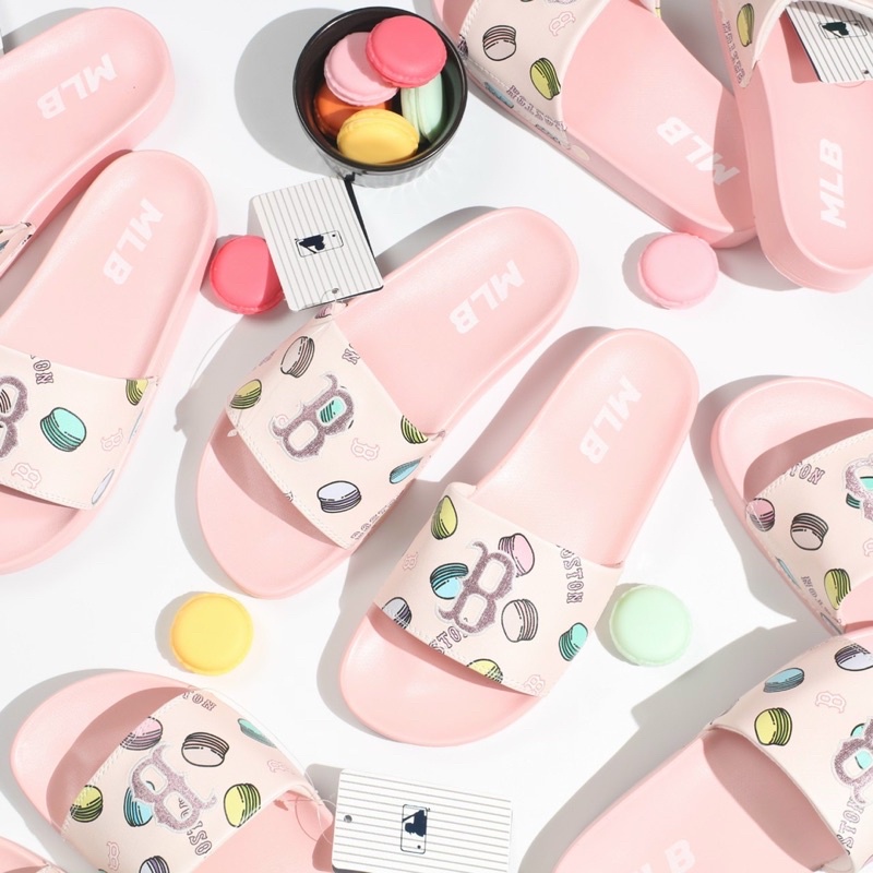 Dép MLB MACARON B Màu Hồng Quai Ngang Bền Đẹp