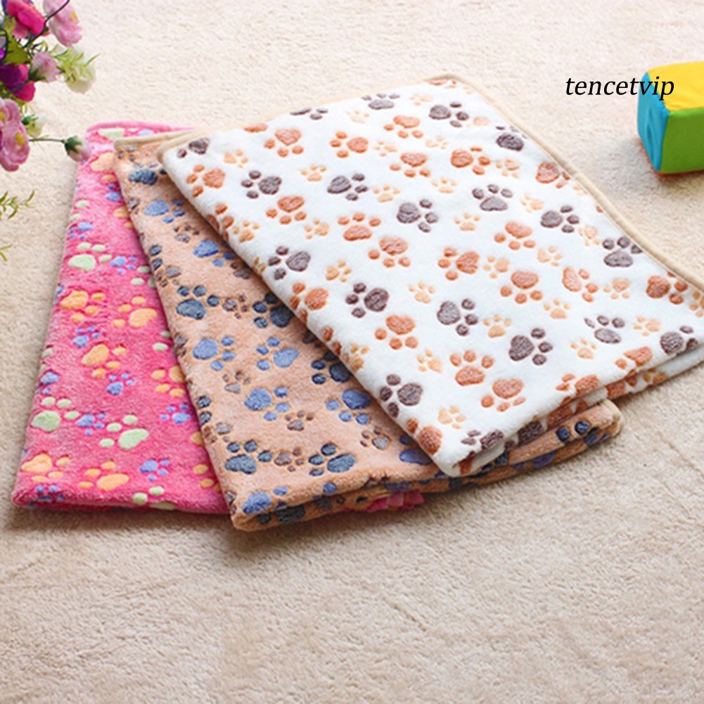 Chăn Cho Thú Cưng Mềm Mại In Họa Tiết Dấu Chân Chú Chó Dễ Thương