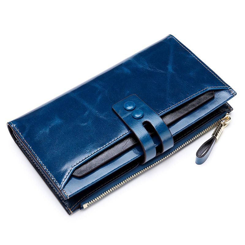 Ví Da Cầm Tay Dáng Dài Có Ngăn Đựng Thẻ Tiện Dụng Cho Nữ