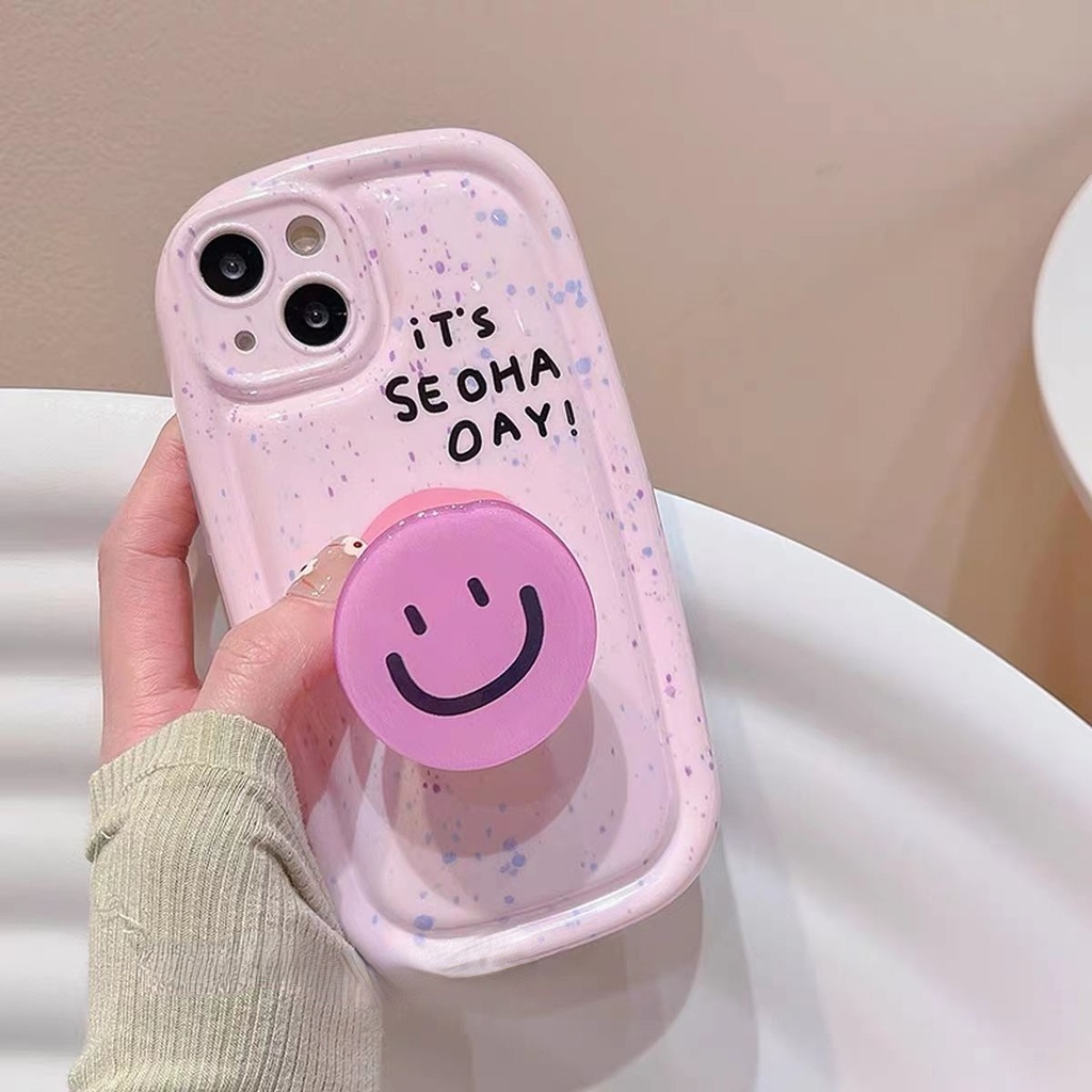 Ốp Điện Thoại Có Giá Đỡ Hình Mặt Cười Cho iPhone 12 13 11 Pro Max X Xs Max Xr