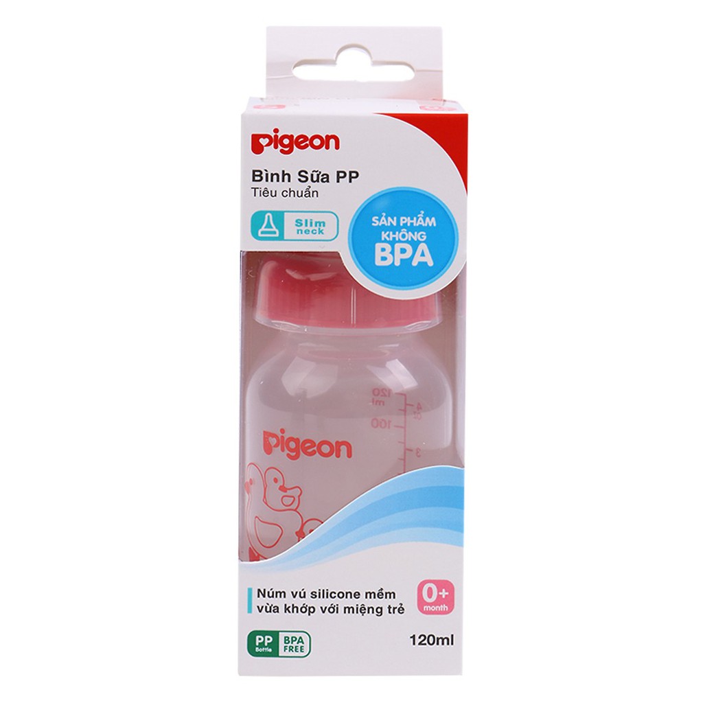  Bình Sữa PP Tiêu Chuẩn Hình Vịt Pigeon 120ml (2018)