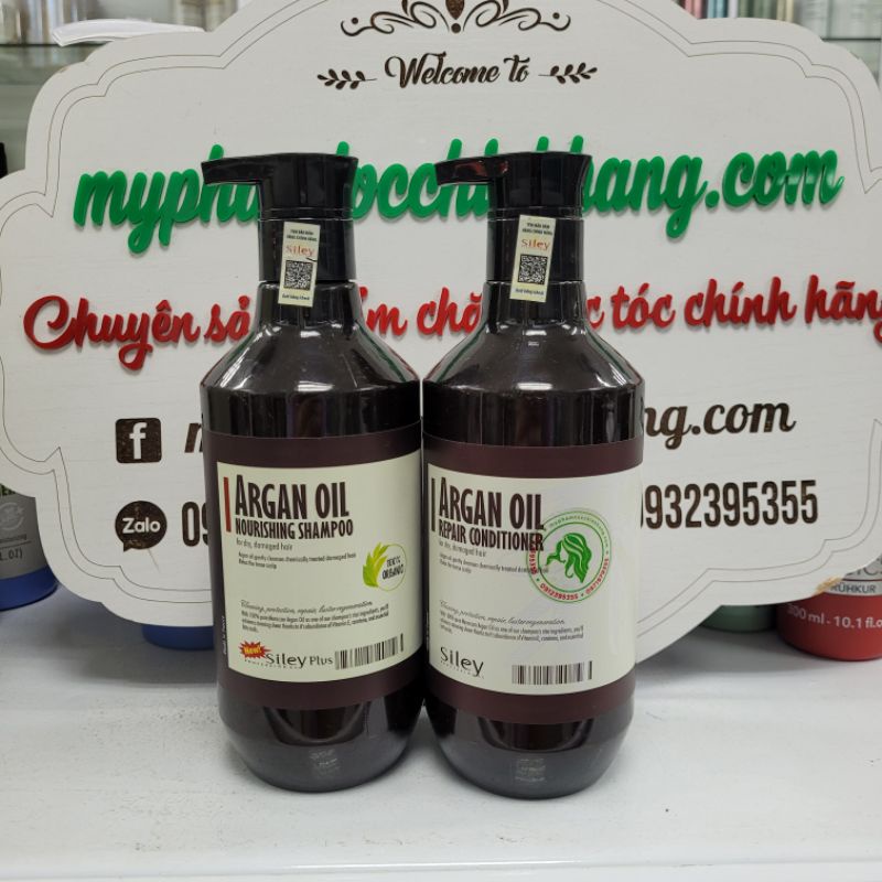 (CHÍNH HÃNG CÔNG TY 100% MẪU MỚI NHẤT 2021)DẦU GỘI XẢ SILEY ARGAN 500ML