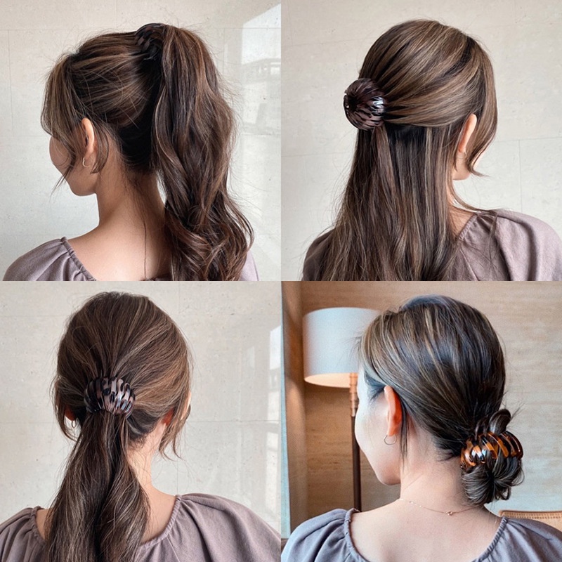Bộ Kẹp Tóc Đuôi Ngựa Thiết Kế Đơn Giản Thời Trang Cho Nữ