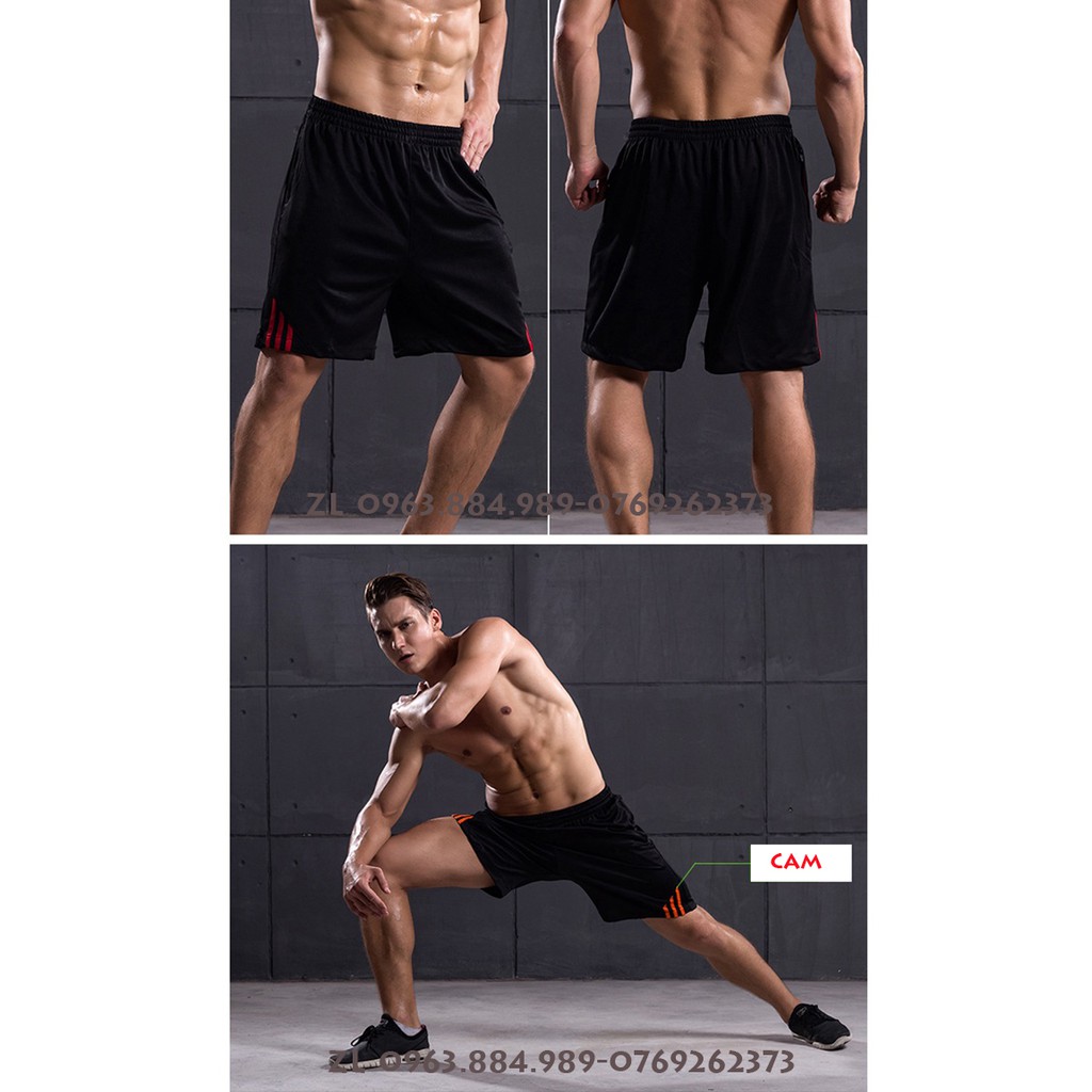Quần đùi chơi thể thao, tập gym, chạy bộ 3GA.01 dáng vừa chất thun cao cấp cho anh em chơi mọi môn thể thao