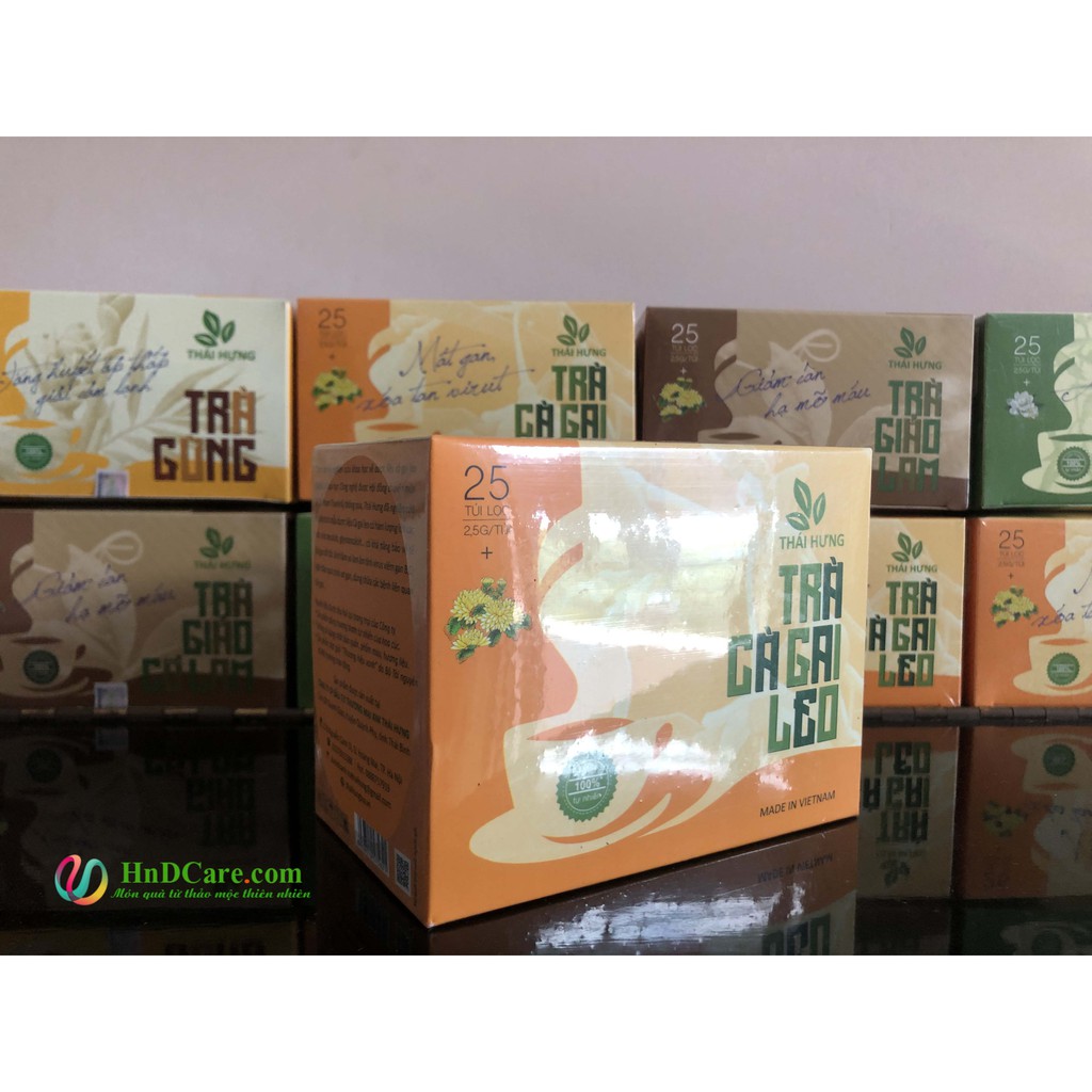 [CHÍNH HÃNG] Trà Cà Gai Leo Thái Hưng (trà thảo dược, 100% tự nhiên, hộp cao cấp) - mát gan xóa tan virut, giải rượu bia