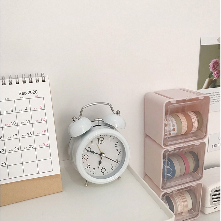 Đồng Hồ Báo Thức Bằng Kim Loại Thiết Kế Tối Giản Phong Cách Retro