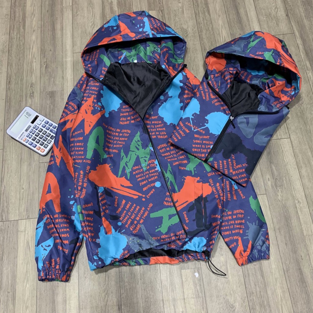 (Loại dày ) Áo khoác dù 3D ngoại màu phối.