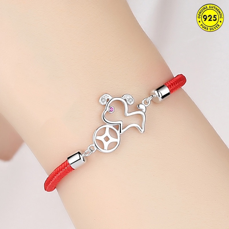 Vòng tay dây đỏ may mắn phong cách Trung Hoa