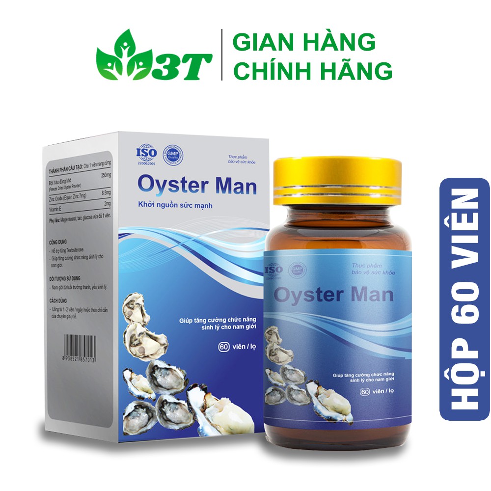 Tăng Cường Sinh Lý Nam Giới Oyster Man (Hộp 60 viên) Cải Thiện Yếu Sinh Lý, Xuất Tinh sớm