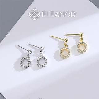Bông tai nữ tròn Eleanor Accessories đính đá phong cách Hàn Quốc chuôi bạc 925 phụ kiện trang sức dễ thương