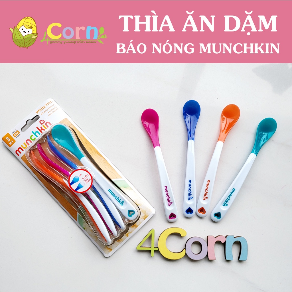 Thìa ăn dặm báo nóng Munchkin  - Cho bé 3m+