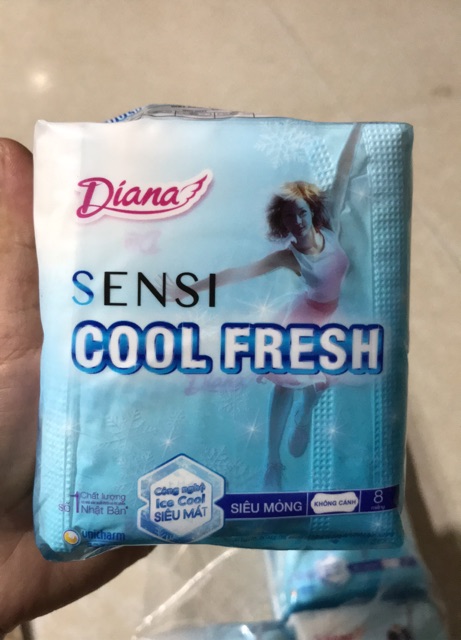Combo 6 gói Băng vệ sinh Diana SenSi Cool Fresh Siêu mỏng không cánh 23cm 8miếng
