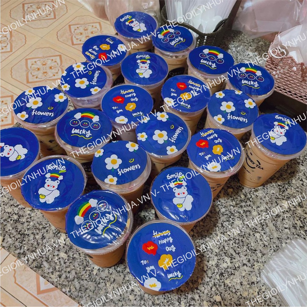Cuộn ép ly, keo ép ly nhựa, màng ép ly trà sữa in sẵn mẫu Lucky 179