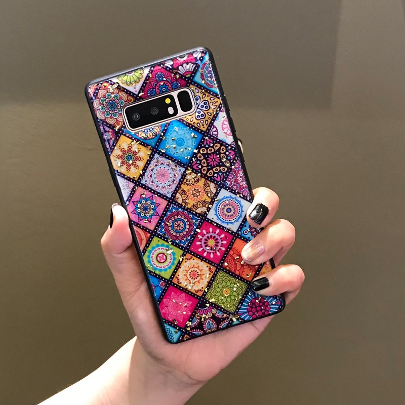 Ethnic Style Flower Case For Samsung Galaxy S21 S21+ S20 S10 Note 10 Plus Note 20 Ultra 9 8 Bling Gold Foil Cover | BigBuy360 - bigbuy360.vn