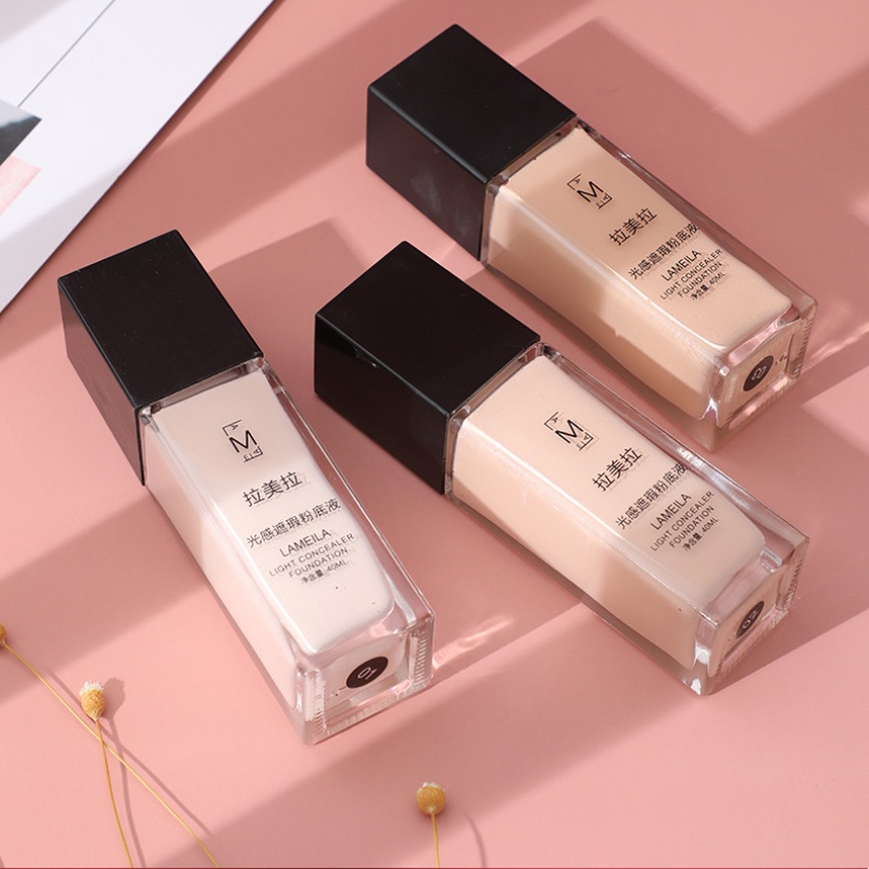 [Hàng mới về] Kem nền dạng lỏng làm tươi sáng làn da kháng nước cấp ẩm Lameila
