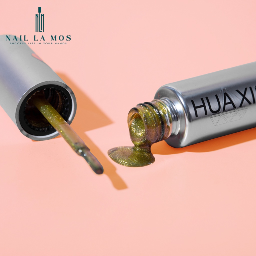 Top mắt mèo kim cương Huaxi 9D chính hãng  - sơn gel mắt mèo kim cương Huaxi lấp lánh sang chảnh (lẻ chai)
