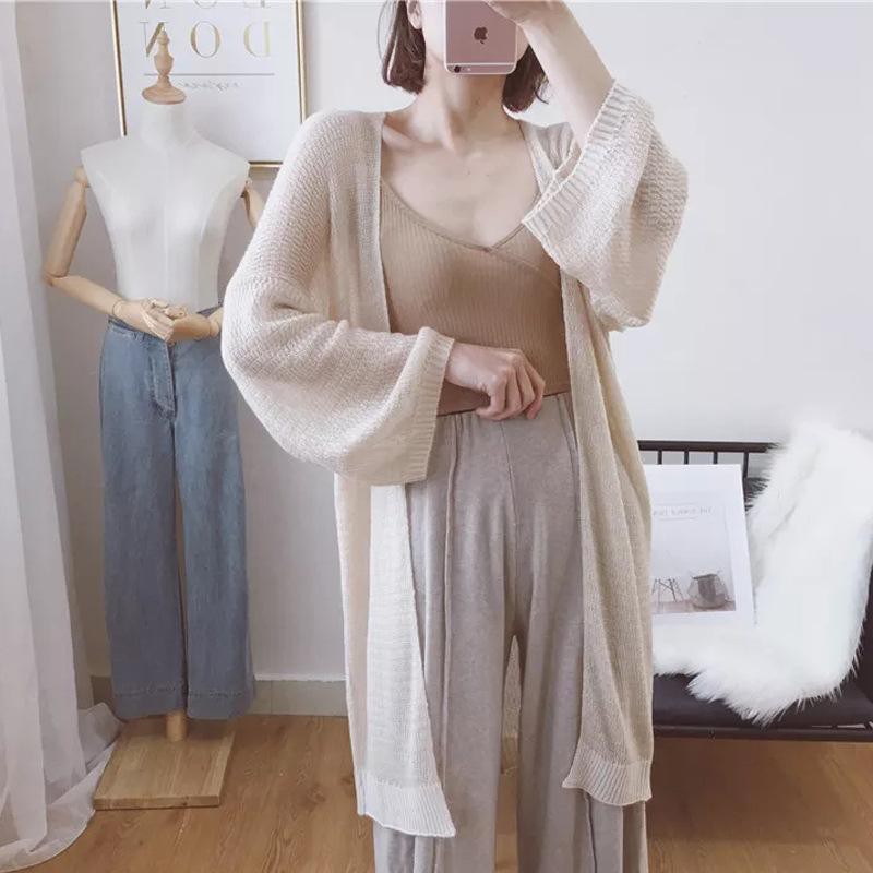 Áo khoác cardigan mỏng dáng dài phong cách hàn quốc