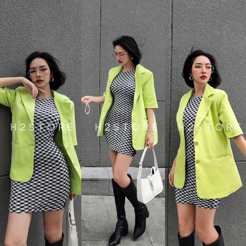 ĐẦM BODY CARO XỐP NHĂN