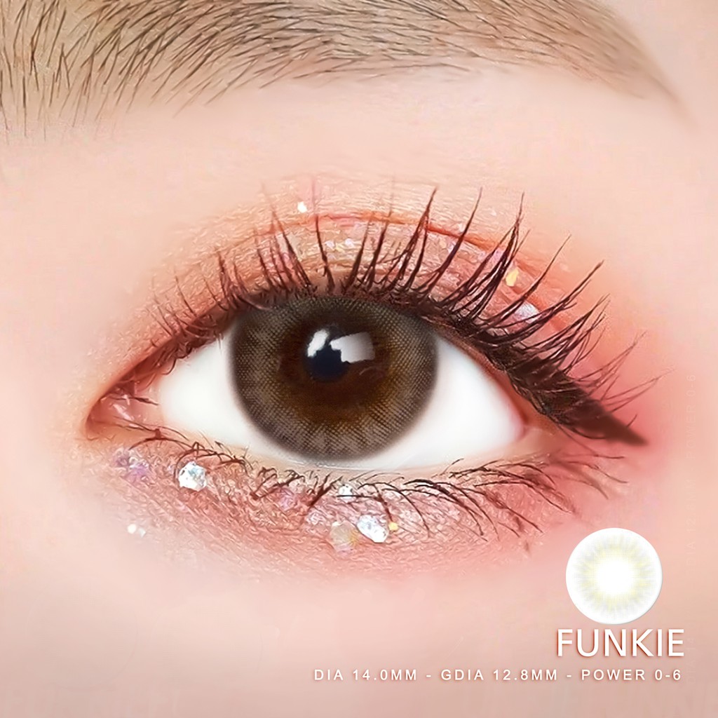 Kính áp tròng xám tây tự nhiên Funkie thương hiệu Angel Eyes đường kính nhỏ có độ từ 0 đến 6