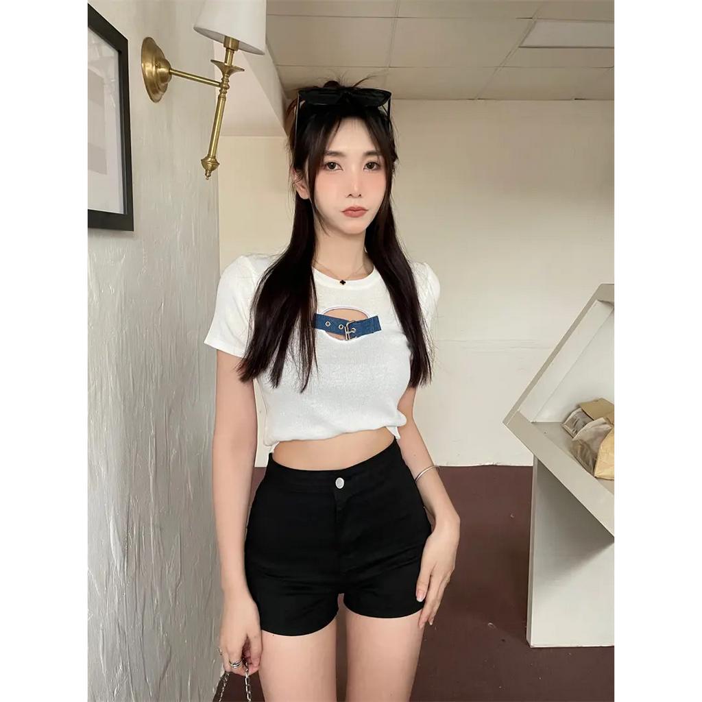 qkoole   Áo Thun Tay Ngắn Chất Liệu Da Cao Cấp Thời Trang