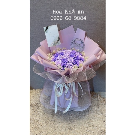 Bó hoa Sáp 35bông viền babi khô cao cấp. ship hoả tốc HN