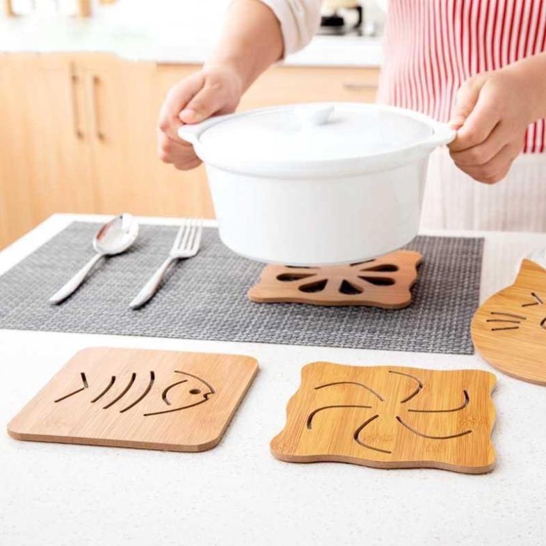(SIÊU RẺ) (DEAL XỊN- GIÁ RẺ) Lót nồi bằng gỗ nhiều hình dễ thương.