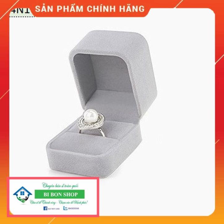 [H4N1-Giá xưởng] COMBO 20 Hộp nhẫn đơn - Hộp đựng trang sức bọc nhung cao cấp kiểu nắp gập