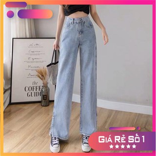 quần jean nữ ống rộng lưng cao