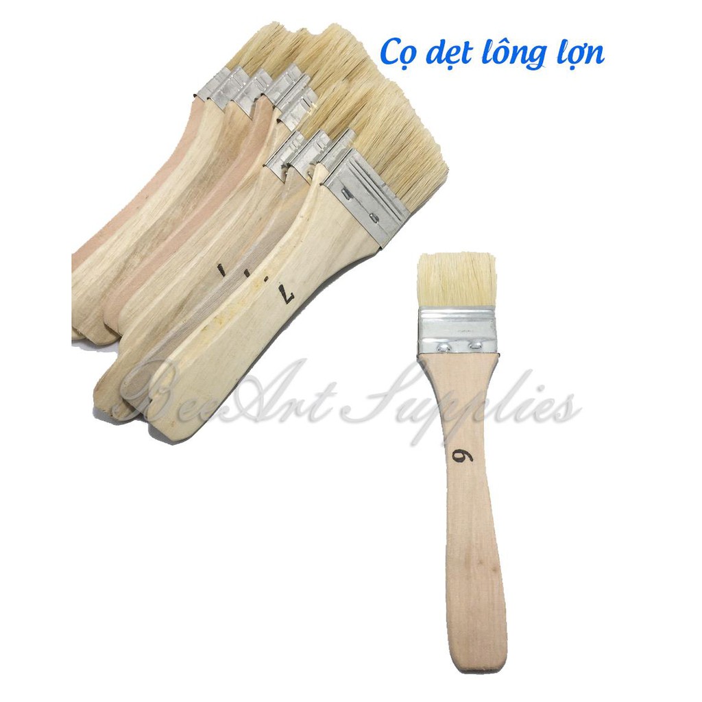 Cọ dẹt cán gỗ lông nhân tạo nhiều size giá rẻ