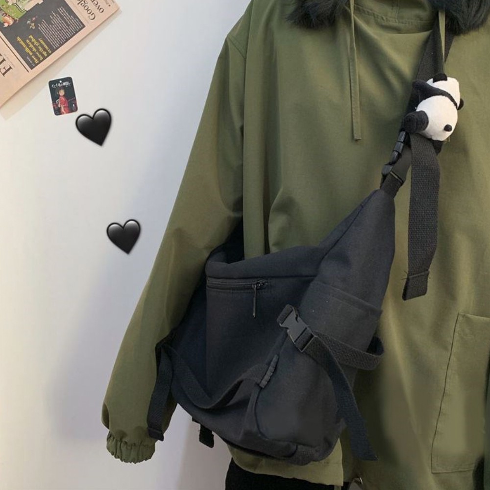 Túi Đeo Chéo Canvas Cỡ Lớn Thời Trang Hàn Quốc Học Sinh Sinh Viên - Hàng mới về