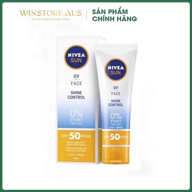 Kem Chống Nắng Nivea Sun UV Face Shine Control SPF50 High 50ml